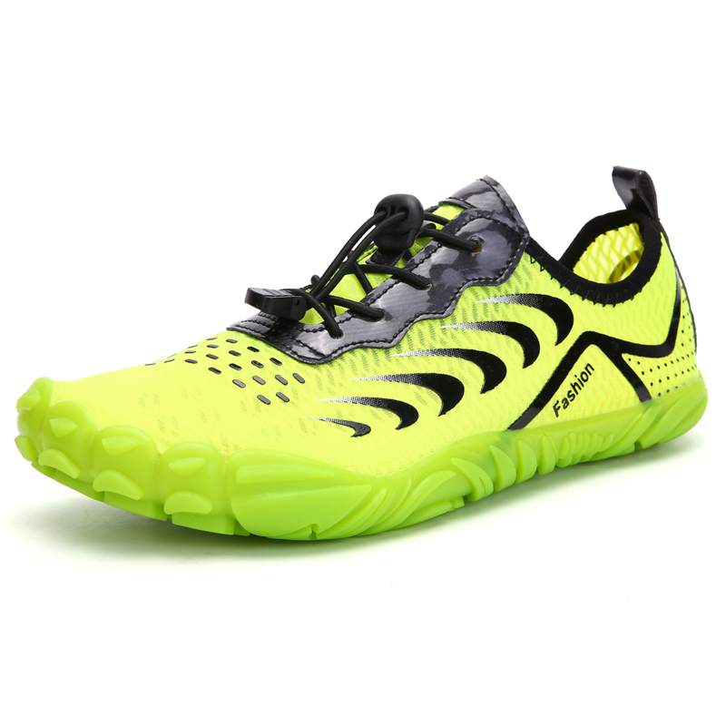Unisex Large Amphibious Sports Water Shoes Mesh Buckle Lace-up Quick Dry Barefoot Aqua Sock Shoes for Beach Surfing Diving
