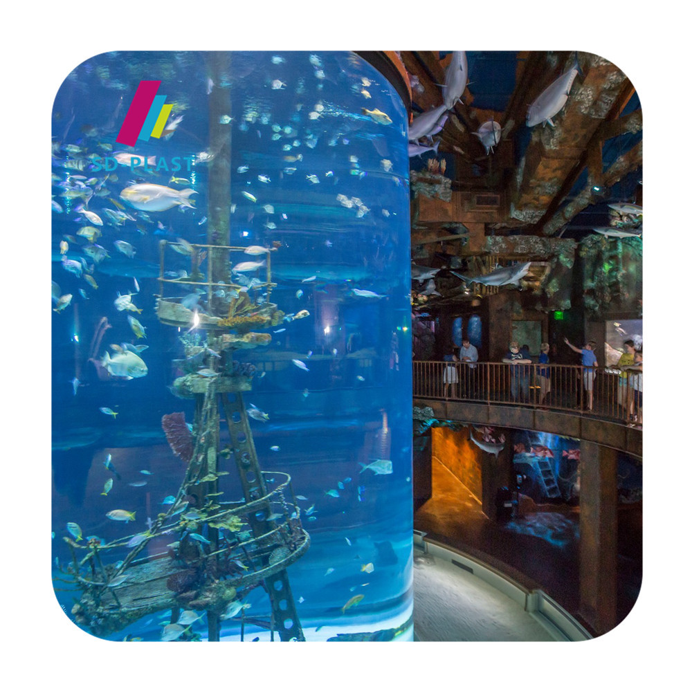 Factory customized anti scratch lager acrylic laminate sheet for cylinder aquarium fish tank