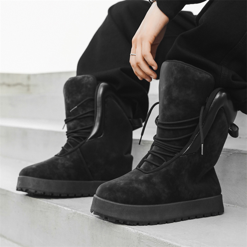 Fashion Winter Work Male Men's Outdoor Shoes Warm Waterproof Snow Boot Men Fishing Men's Non-slip Hiking Boots Sneakers
