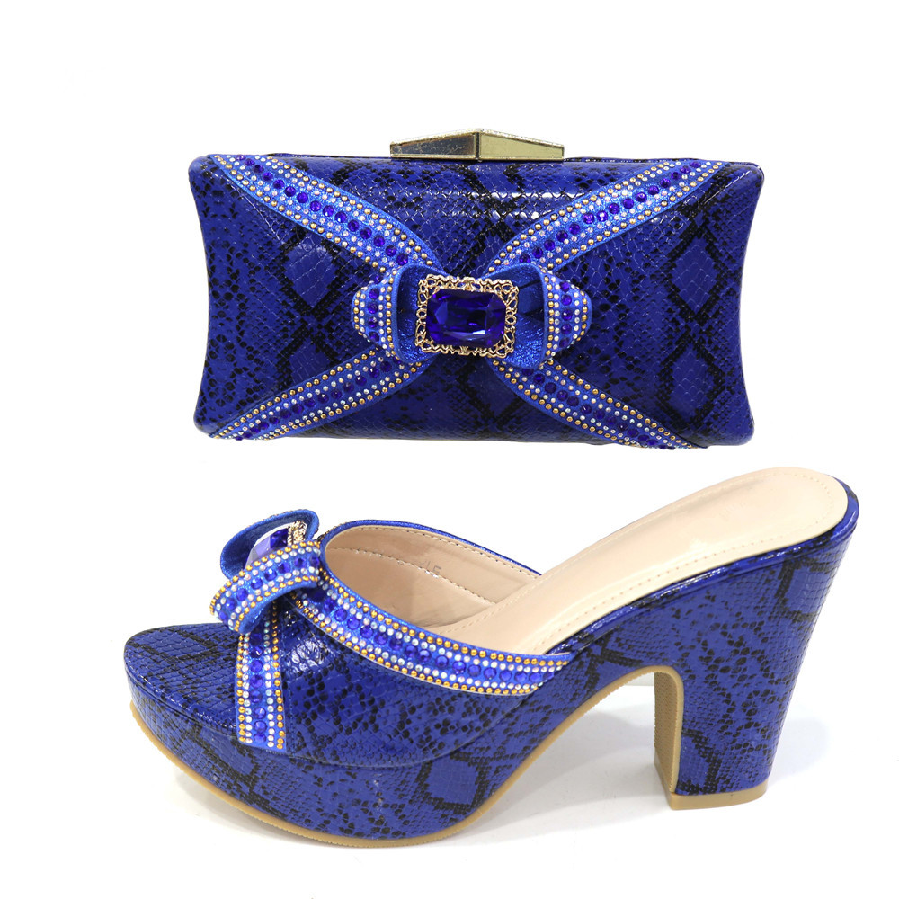 2021 hot sale african shoes and bag set match Light golden office ladies for party