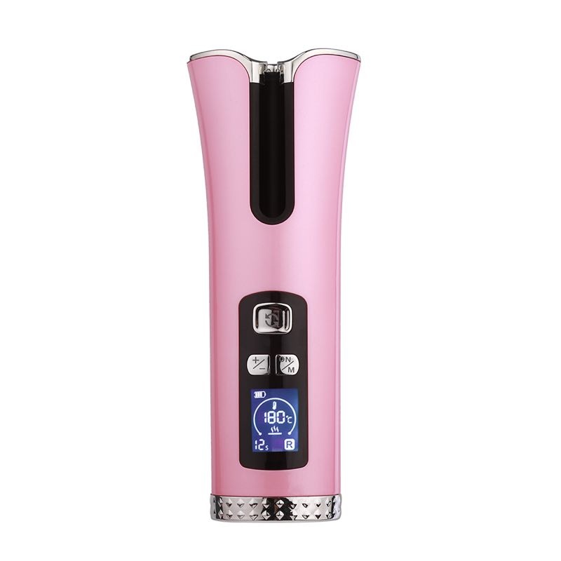 Cordless Automatic Hair CurlerCurling Iron with LCD Temperature Display and Timer 3 Adjustable Temperature USB Rechargeable Dry
