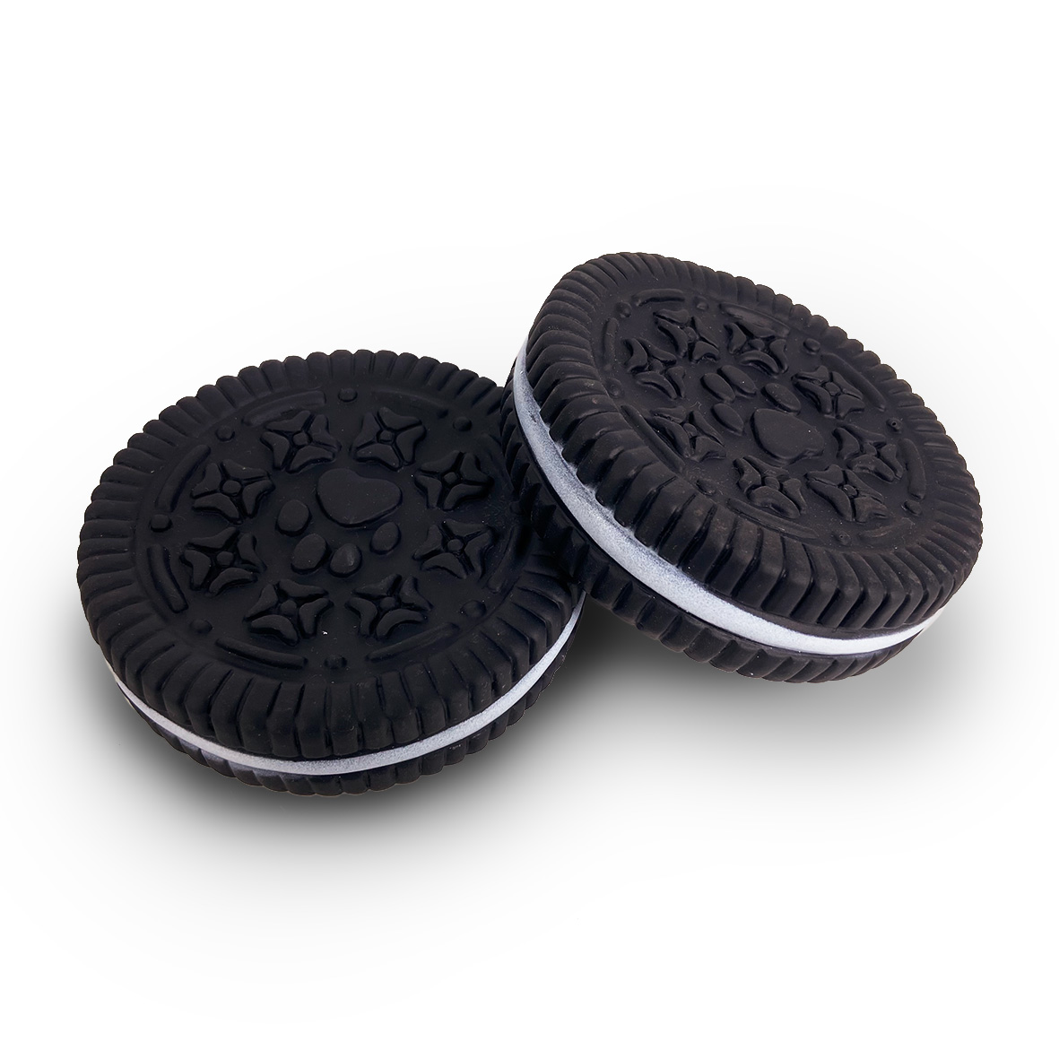 Chocolate Cream Sandwich Biscuit Shape Pet Puzzle Interactive Pvc Squeak Chew Sound Toy