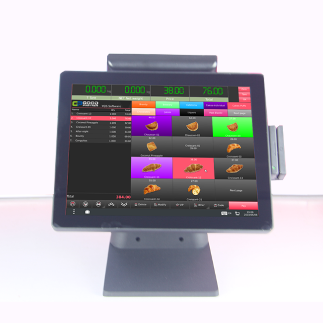 Professional Pos systems cash registers drawer register pos terminal 15 inch capacitive touch screen with MSR for restaurant