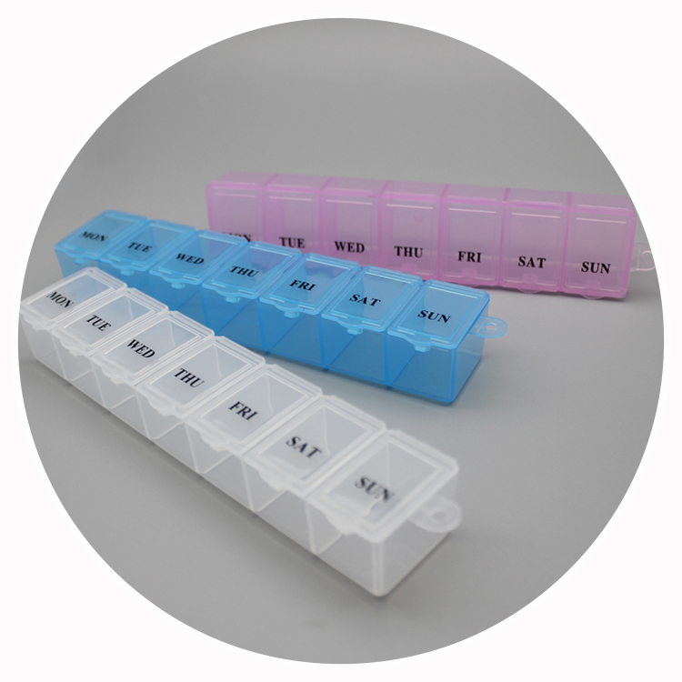 AM PM Weekly 7 Days Pill Box, Large Daily Pill Cases Pill Organizer with Easy Push Button Design for Pills/Vitamin/Fish Oil