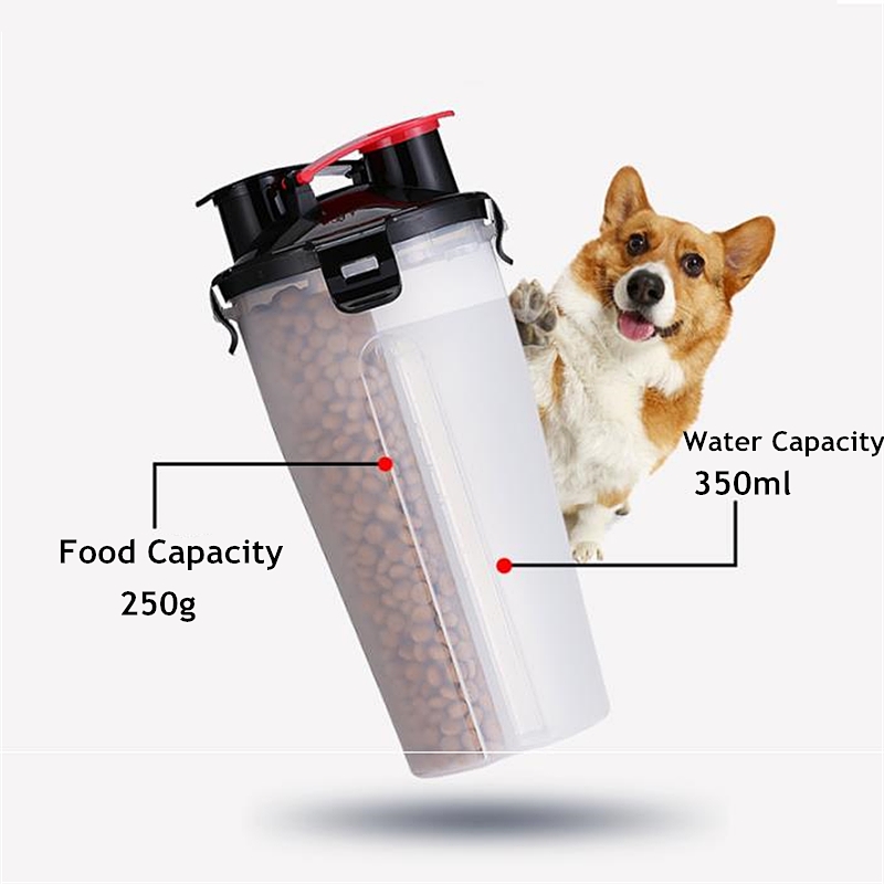 2021 Hot Selling Dog Water Bottle Dog Bowls for Traveling Pet Food Container 2-in-1 with Collapsible Dog Bowls