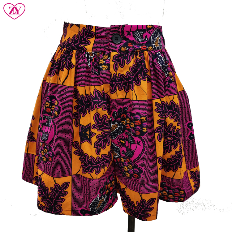 2021 fashion Summer Plus Size New Design Wide Legs Women African shorts print pants wholesale