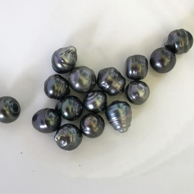 Wholesale 8-10mm Tahitian Pearls Natural Grey Black Baroque Pearl Beads