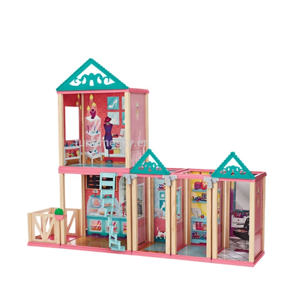 Wholesale educational toy furniture children wood dollhouse AT12101
