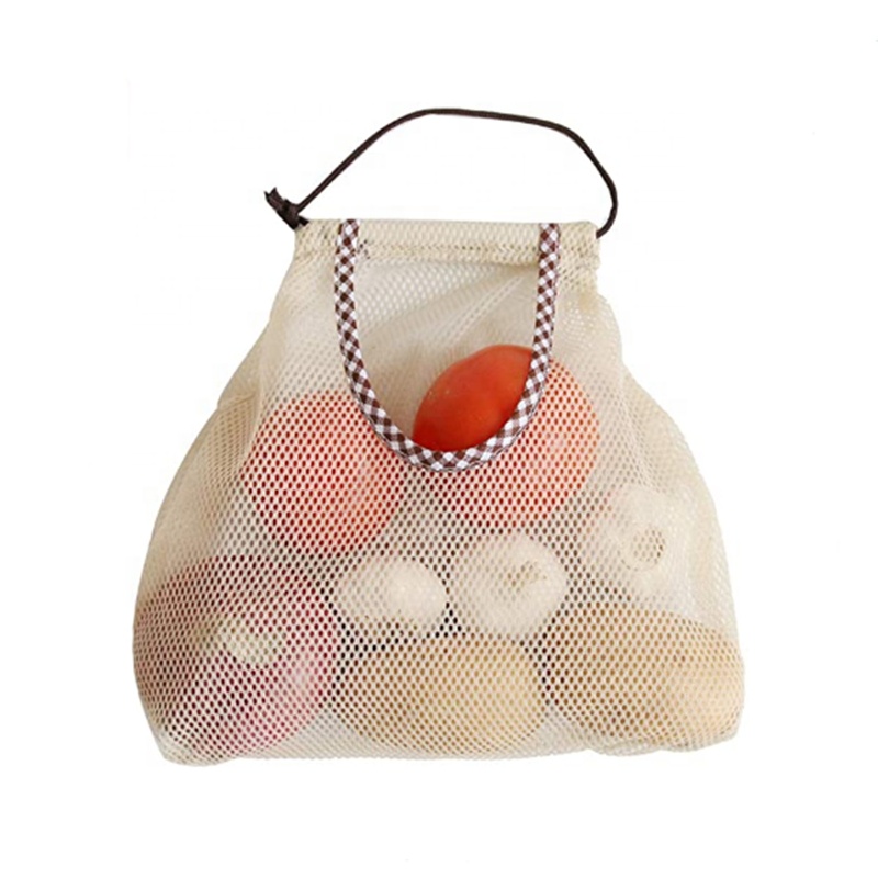 2021 Promotional Reusable Fruit and Vegetable Mesh Bag mesh shopping bag for fruits and vegetables