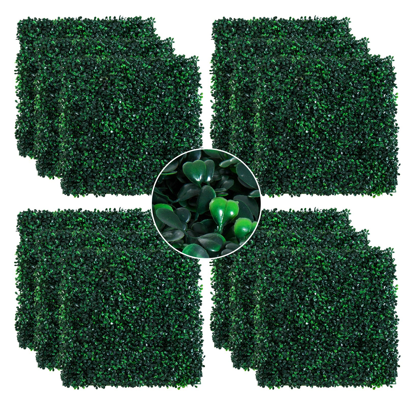 20"x 20" 12 Piece Artificial Boxwood Hedge Mat Plant Panels Artificial Wall Hedge Grass Mat