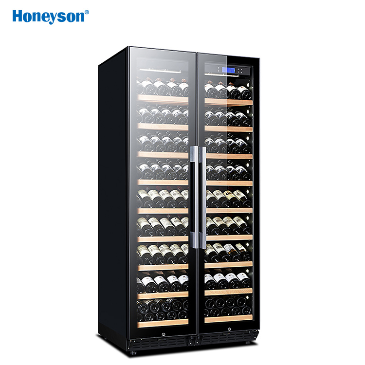 Двухдверный холодильник для вина Honeyson, 340 бутылок, компрессор с контролем температуры, охладитель вина