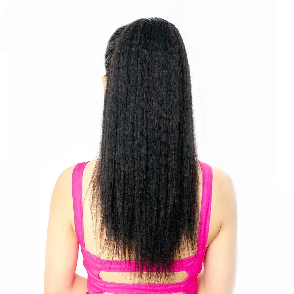 Brazilian Kinky Straight Virgin Human Hair Ponytail For Women Natural