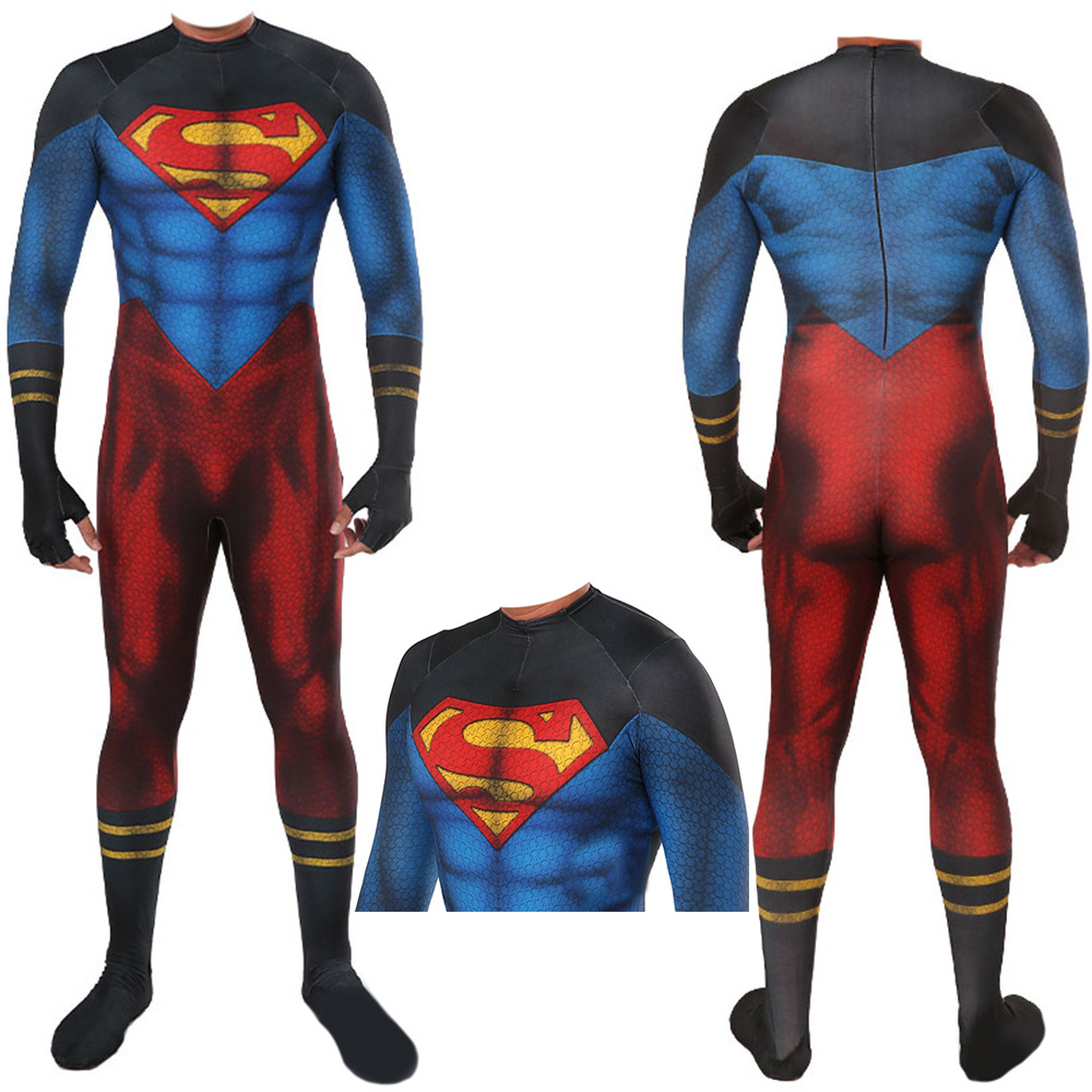 bat hero DC amnesia halloween stage fairy cosplay costume boy student men tights suits Super man Man of Steel bodysuit