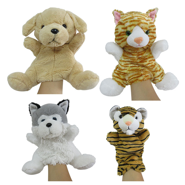 Husky plush hand puppet Animal shape puppet educational baby toy puppet