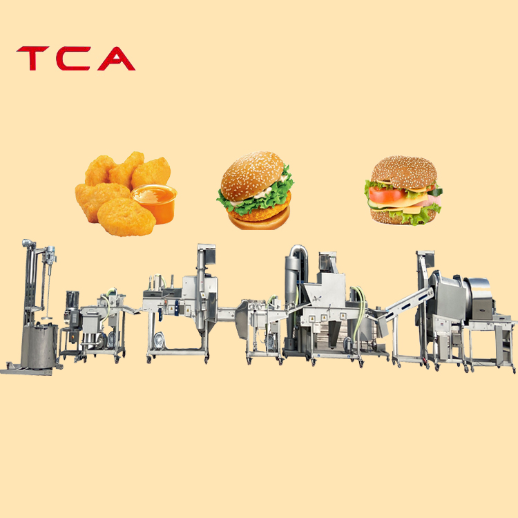 automatic hamburger patty chicken nuggets production line/ hamburger production line