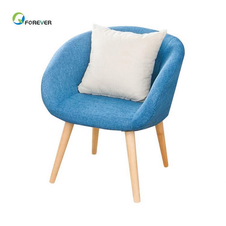 Nordic Single Sofa Chair Solid Wood Fabric Leisure chair