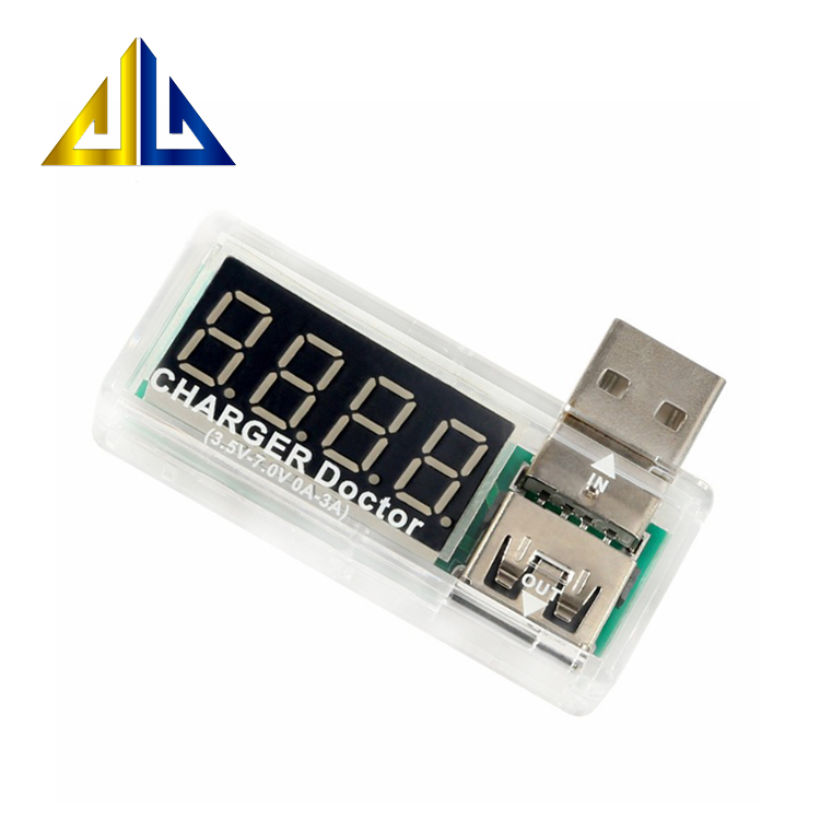 USB-тестер для зарядки тока/напряжения, изогнутый белый