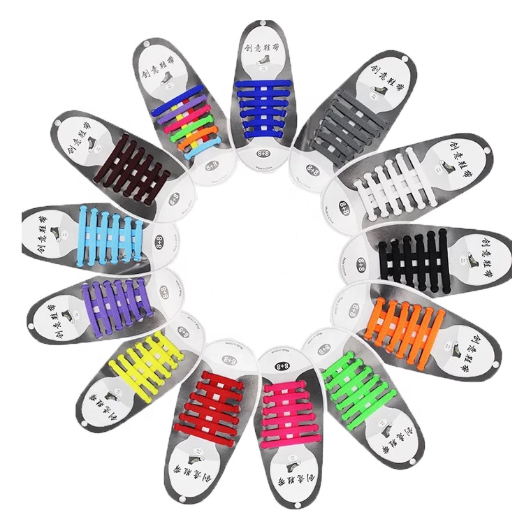 Kvenge New Design Multi Color Free Size Sport Shoes No Tie Silicone Shoelaces