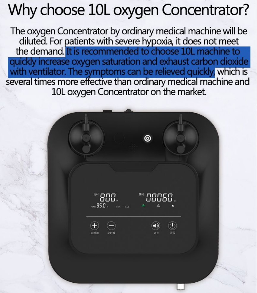 Medical Equipment Oxygen Generator Portable Oxygen Concentrator 10 L 24 H 7 Days 2 Flow pictures & photos Medical Equipment Oxy