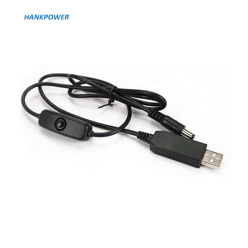 Индивидуальный USB-кабель преобразователя от 5 В до 9 в 12 В с переключателем, повышающий преобразователь, кабель питания для маршрутизатора, светодиодной лампы