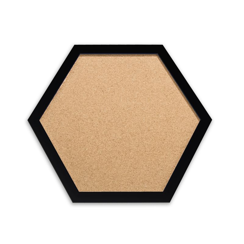 Customizable Natural Hexagon Cork Bulletin Pin Board Plastic Frame Memo Photos Papers Marking Wall Decoration Combo Board