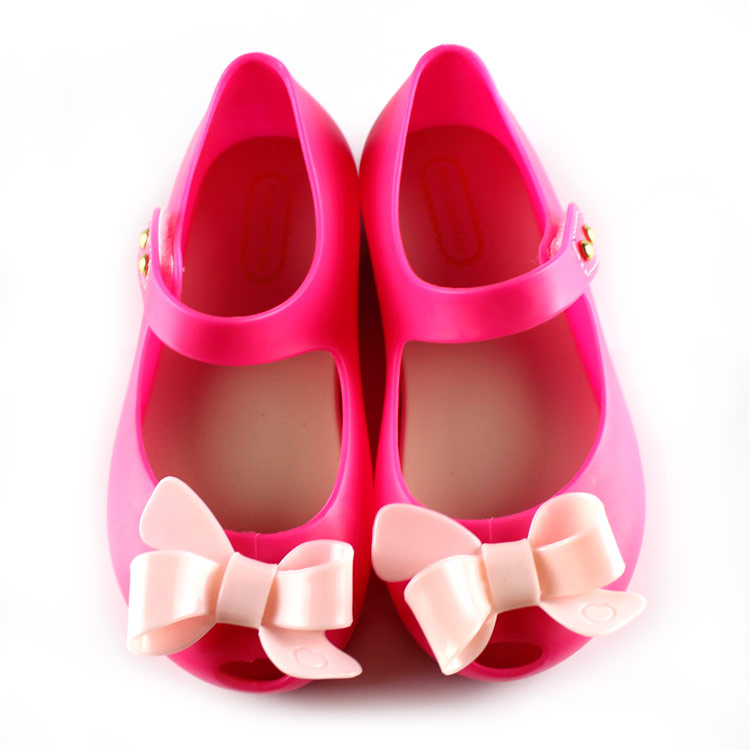 4 Colors Fashion Bowknot Jelly Sandal Shoe Girls Princess Dress Shoes