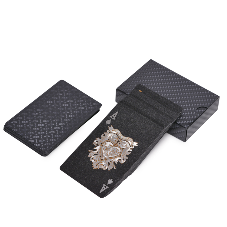 Custom Cards PVC Waterproof Poker Board Game Double Deck Plastic Poker Logo Black Printing Paper Playing Cards