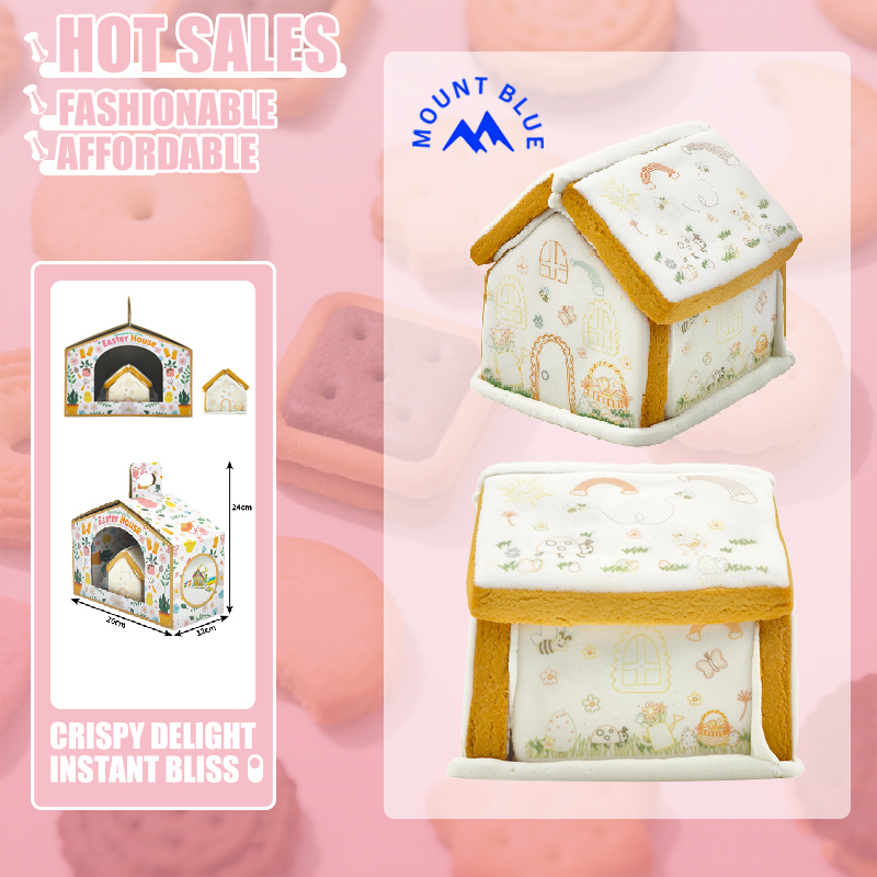 Christmas Decorated Biscuit Gingerbread House Cookie