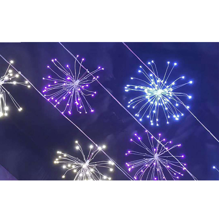 Подвесная гирлянда Starburst, фейерверк, медная проволока, гирлянда, букет для сада, вечеринки, свадьбы