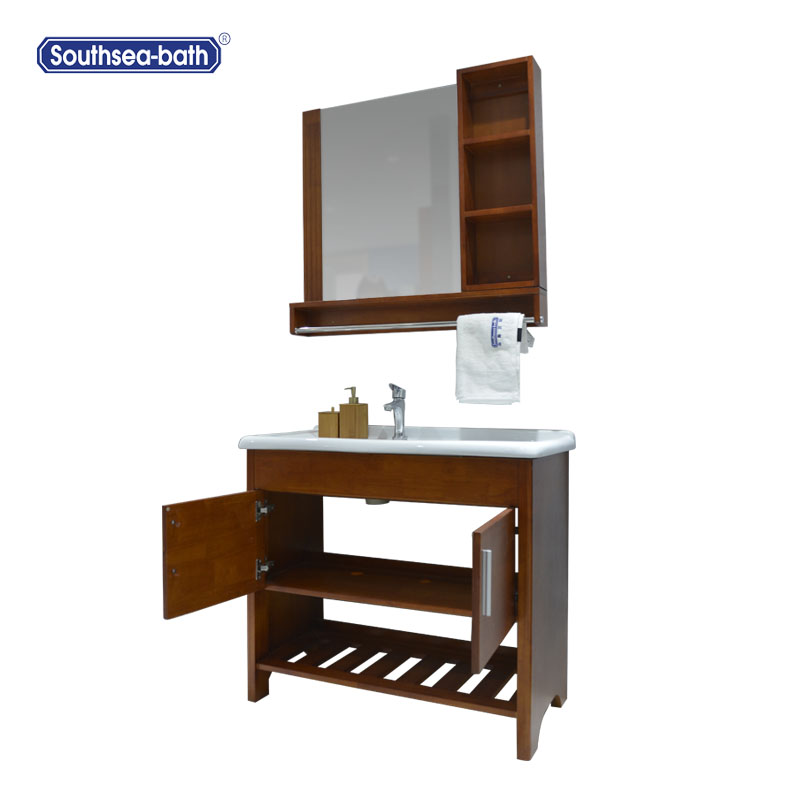 Industrial luxury bathroom cabinet with drawer organizer