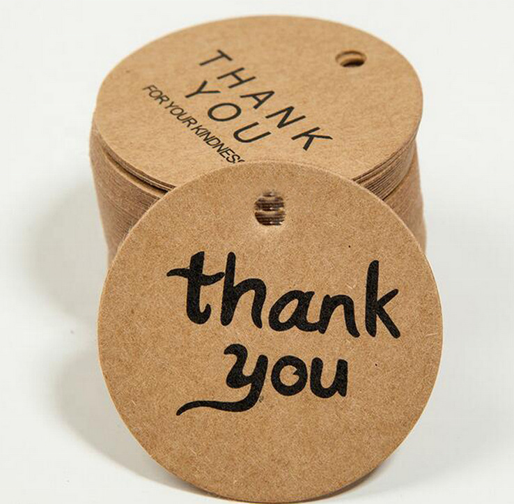 Eco-Friendly Recycling Custom Brown Kraft Paper Round Thank You Gift Tag Holiday