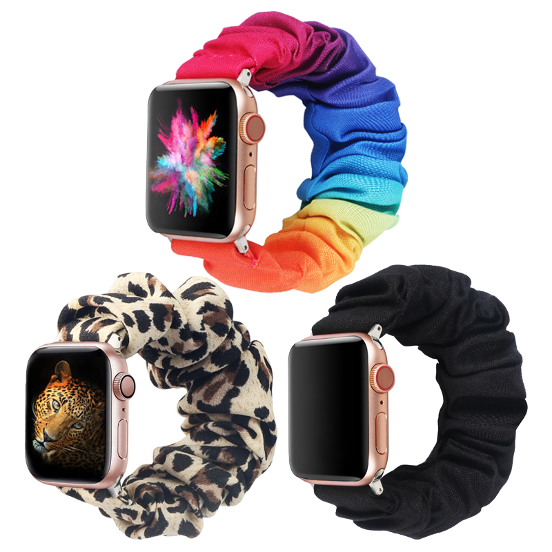 Эластичный ремешок Scrunchy для Apple Watch, сменный ремешок для наручных часов, ремешок для iWatch 44 мм 38 мм