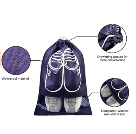 Eco Friendly Reusable Drawstring Shoes Handbags Storage Dust Shoe Bag Pouch For Sundries