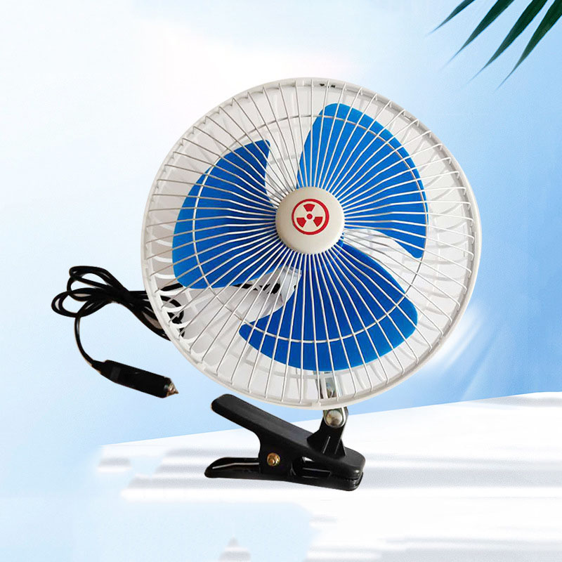 12V Car Mini Electric Fan 360 Rotating Strong Wind Low Noise Portable Auto Air Cooling Fan
