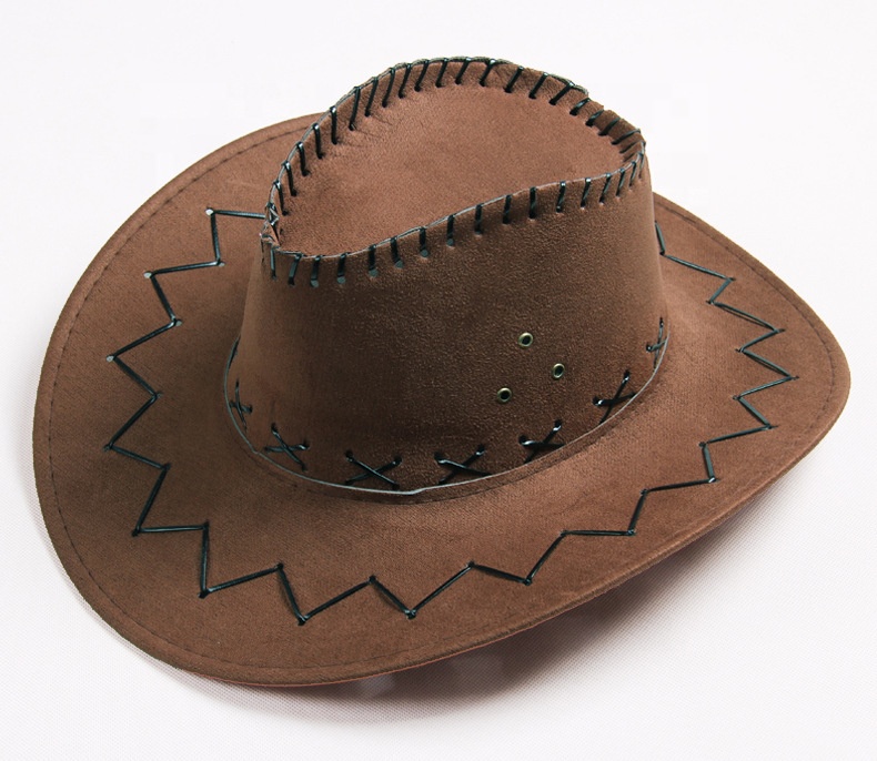 Wholesale Adult Cheap Outdoor Cowboy Hat Man Woman Suede Promotional Hat Cowboy