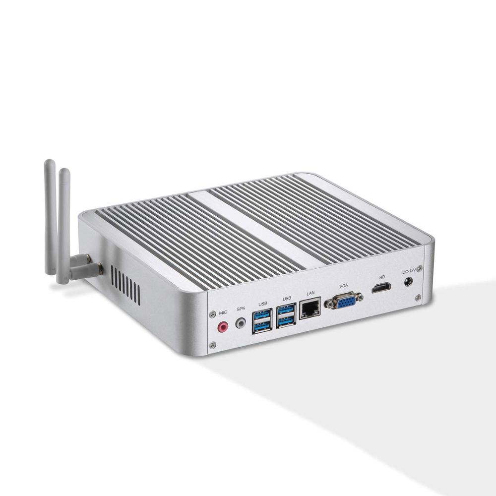 Бесшумный ПК безвентиляторный тихий мини HTPC ТВ настольный компьютер ПК, Intel Core i7 4500U