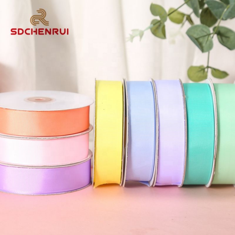 Чистый цвет Grosgrain ленты на заказ полиэстер подарочные ленты для упаковки