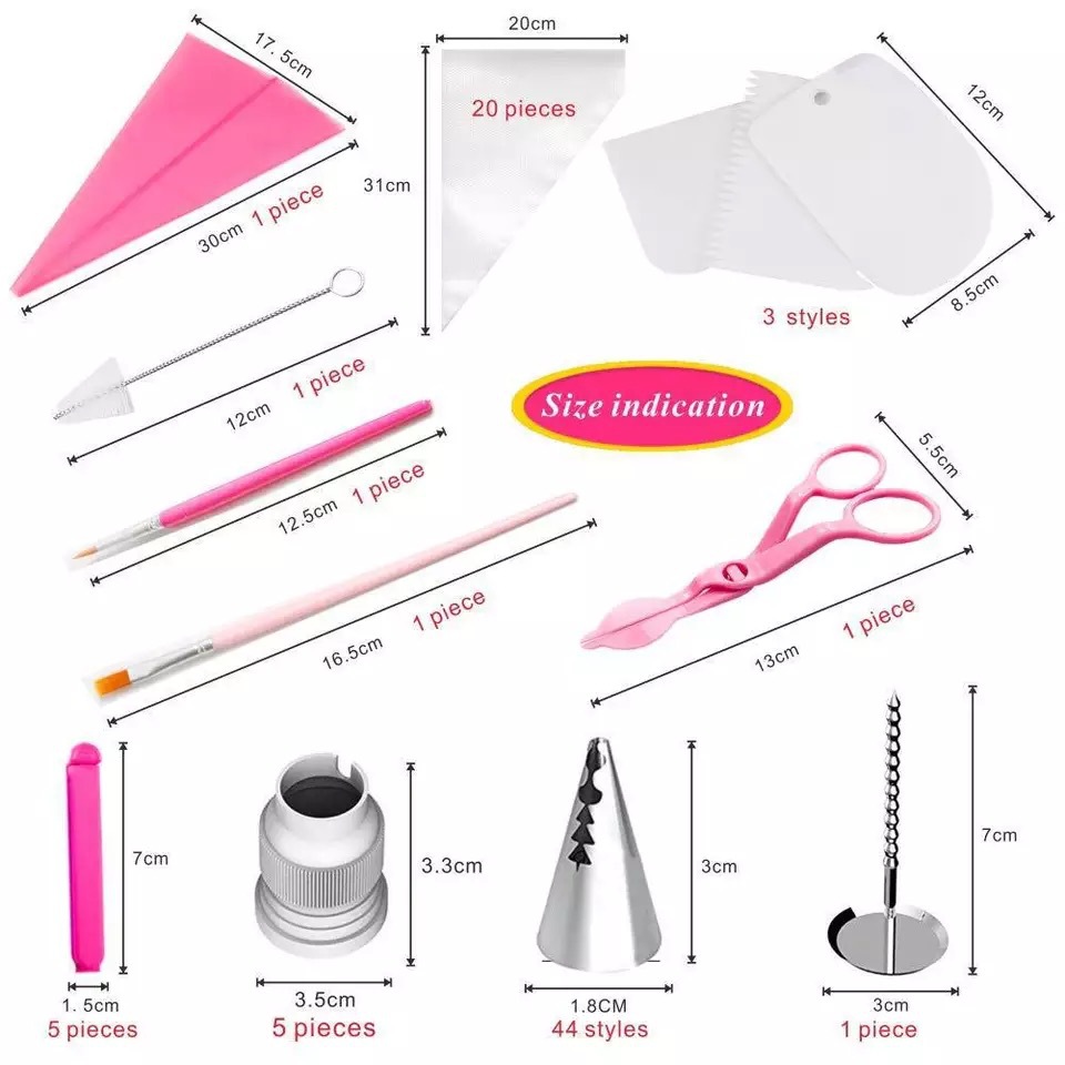 Hot Selling Products In Stock New 83-Pieces Set Pastry Tube Korean Style Nozzle Silica Gel Pastry Bag Cream Scraper Wholesale