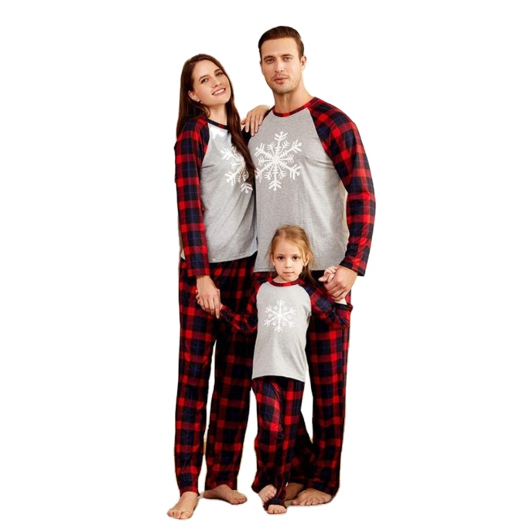 Christmas Pajamas red family Clothes Cotton Holiday Sleepwear Sets Long Sleeve