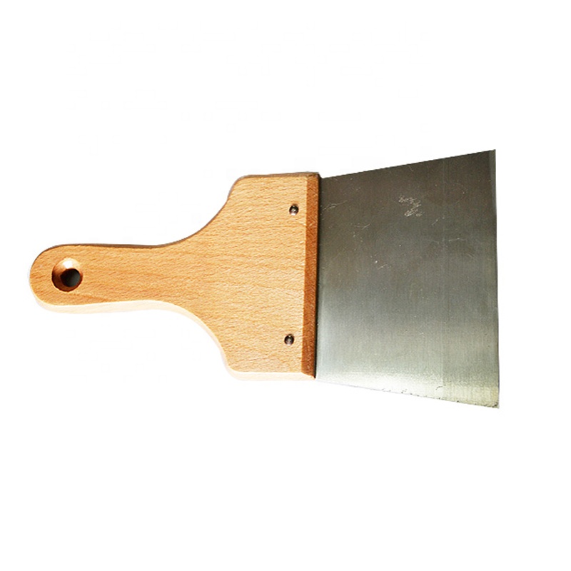 square scraper with long wooden handle
