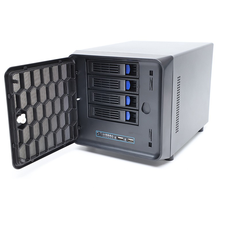 NAS 4 Жесткий диск 3,5 дюймов ITX материнская плата 8 см вентилятор гибкий блок питания жесткий диск сервер данных корпус