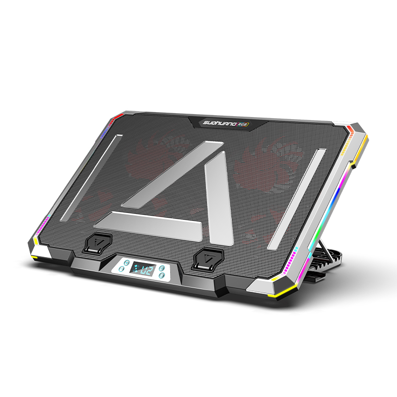 2022 Новая цветная (RGB) игровой ноутбук вентилятор Cooler Регулируемая подставка для ноутбука 3000 об/мин Мощный поток воздуха охлаждающая подставка для ноутбука 12-17 inch