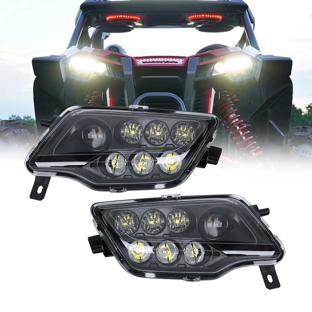 Brightest DOT Approved ATV Headlights Osram LED Chips High Low Beam With EMC Function Waterproof For Honda Pioneer 1000