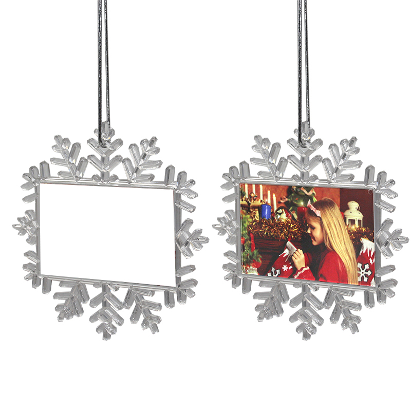 Kingsub Sublimation Christmas Ornaments 2021 Personalized Clear Plastic Blank Snowflake Sublimation Christmas Ornament