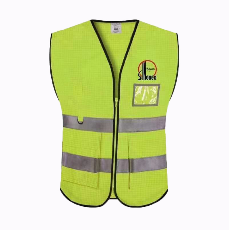 construction safety outdoor work Oxford cloth reflective zip vest