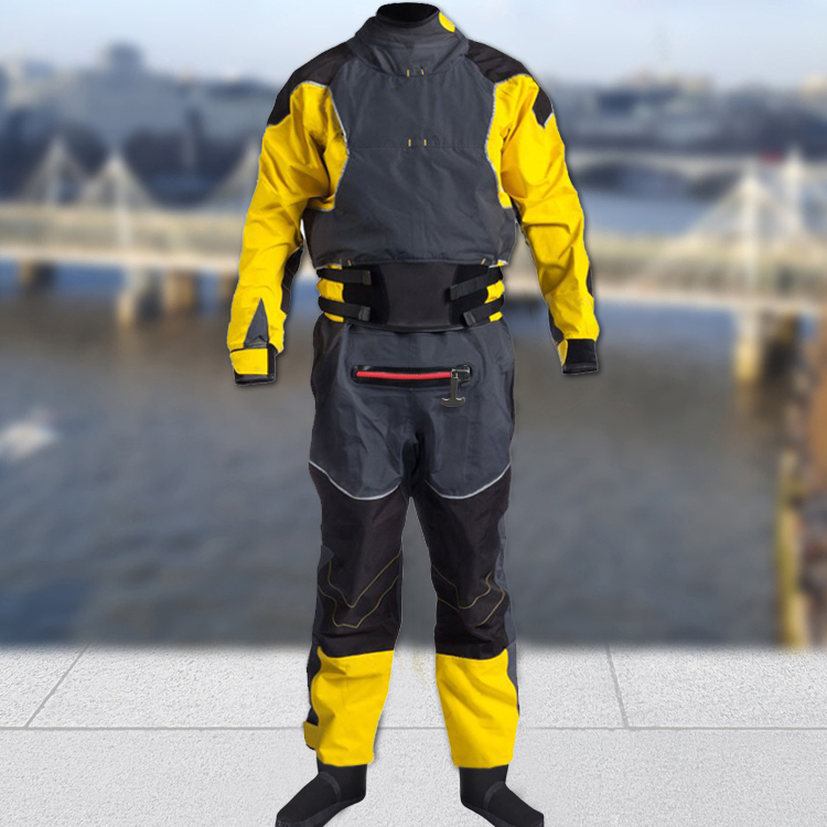 Wholesale rescue trilaminate sailing semi rubber diving drysuit for kayak latex neck gask green fishing factory