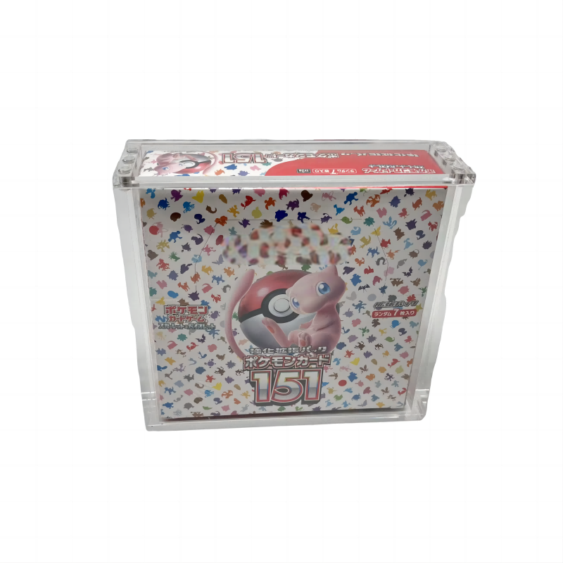 JIHONG Custom Clear Acrylic Poke mon 151 Booster Display Case Protector TCG Japanese Poke mon Card 151 Case With Strong Magnet