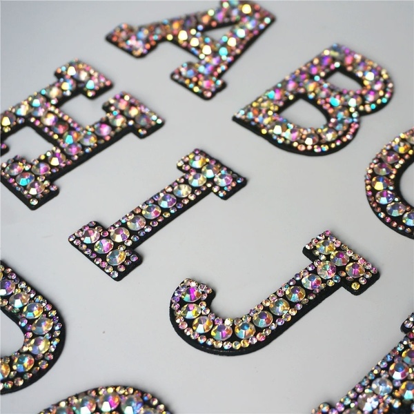 Alphabet Rhinestone Iron On Appliques