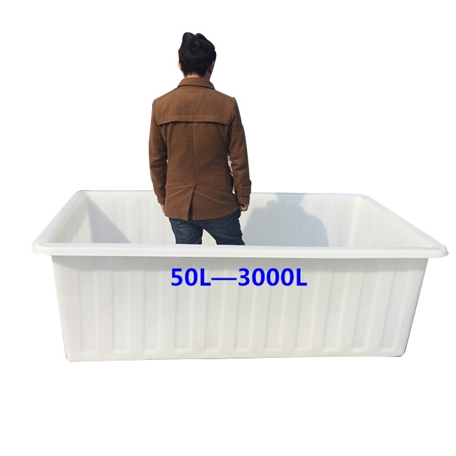 Polyethylene large open top live fish transport tank rectangular textile box with long service life