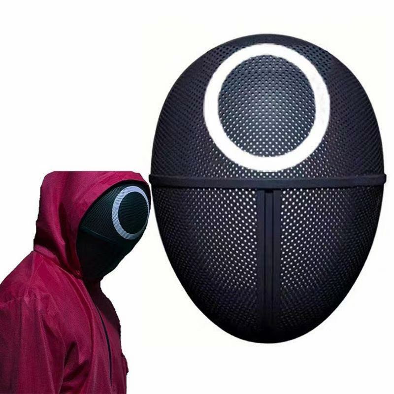 Кальмара игра маска Хэллоуин кальмар игры костюмы для костюмированной вечеринки; Уход за кожей лица крышка Маскарад аксессуары для мальчиков и девочек